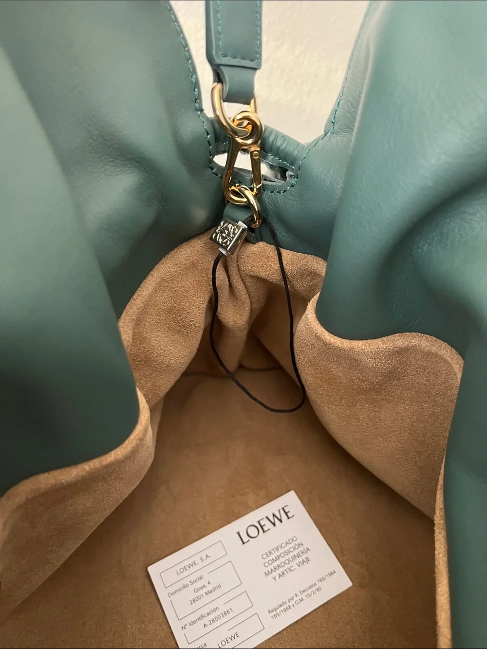 Brand New Loewe Dark Green Flamenco Knot Shoulder Bag